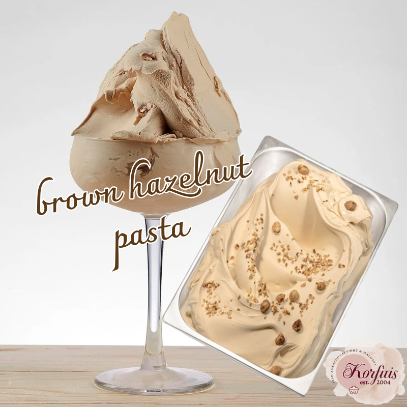 Γεύση παγωτού φουντούκι brown hazelnut pasta