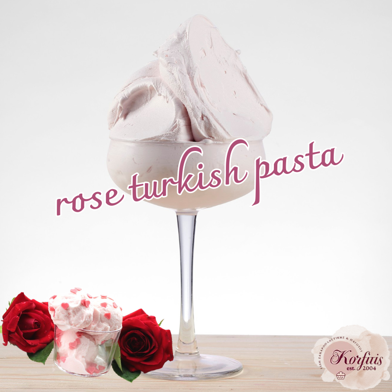 Γεύση παγωτού τριαντάφυλλο rose turkish pasta