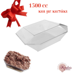 Μπωλ οκτάπλευρο διαφανές 1500cc