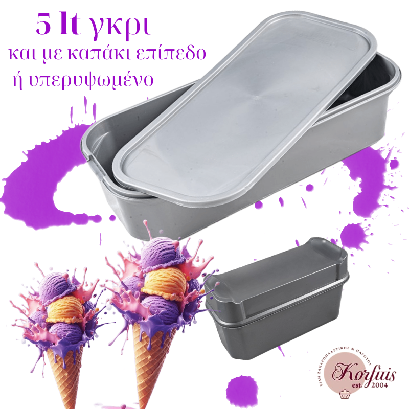 Δοχείο παγωτού γκρι 5lt