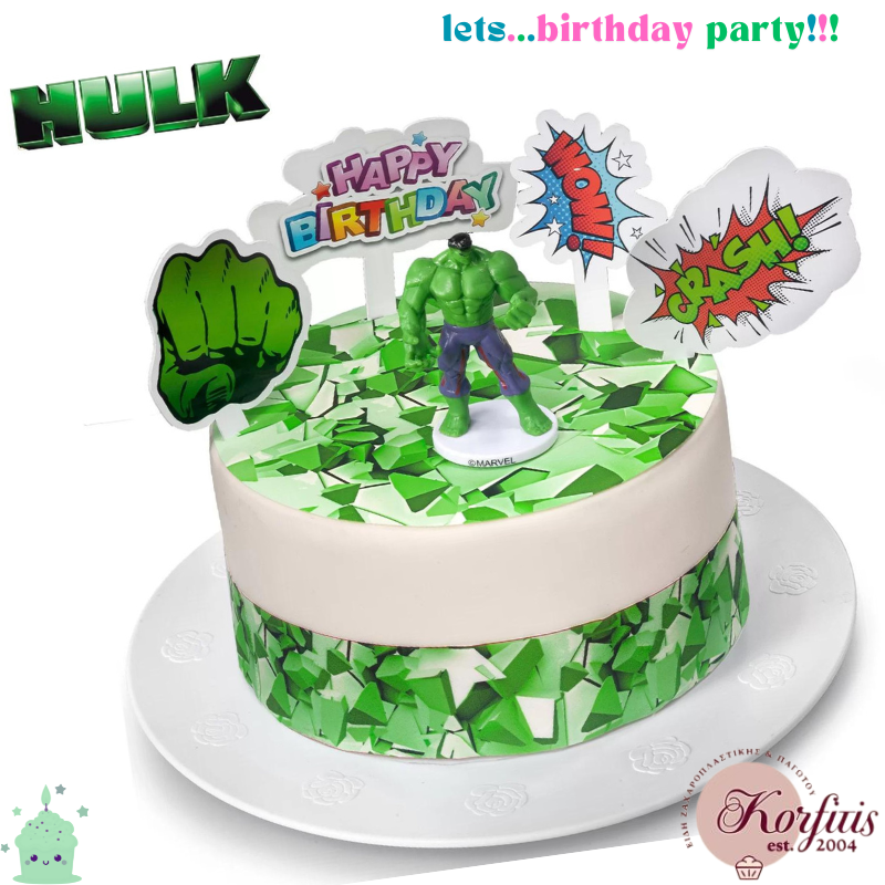 Σχέδιο τούρτας Hulk σετ 20cm