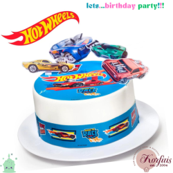 Σχέδιο τούρτας Hot wheels made to race σετ 20cm
