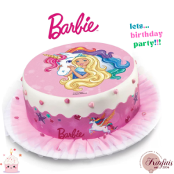 Σχέδιο τούρτας Barbie μονόκερος σετ 20cm