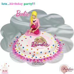 Σχέδιο τούρτας Barbie κοτσιδάκια σετ 20cm
