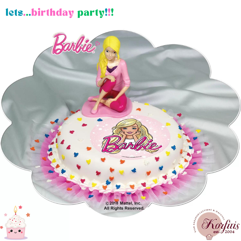 Σχέδιο τούρτας Barbie κοτσιδάκια σετ 20cm