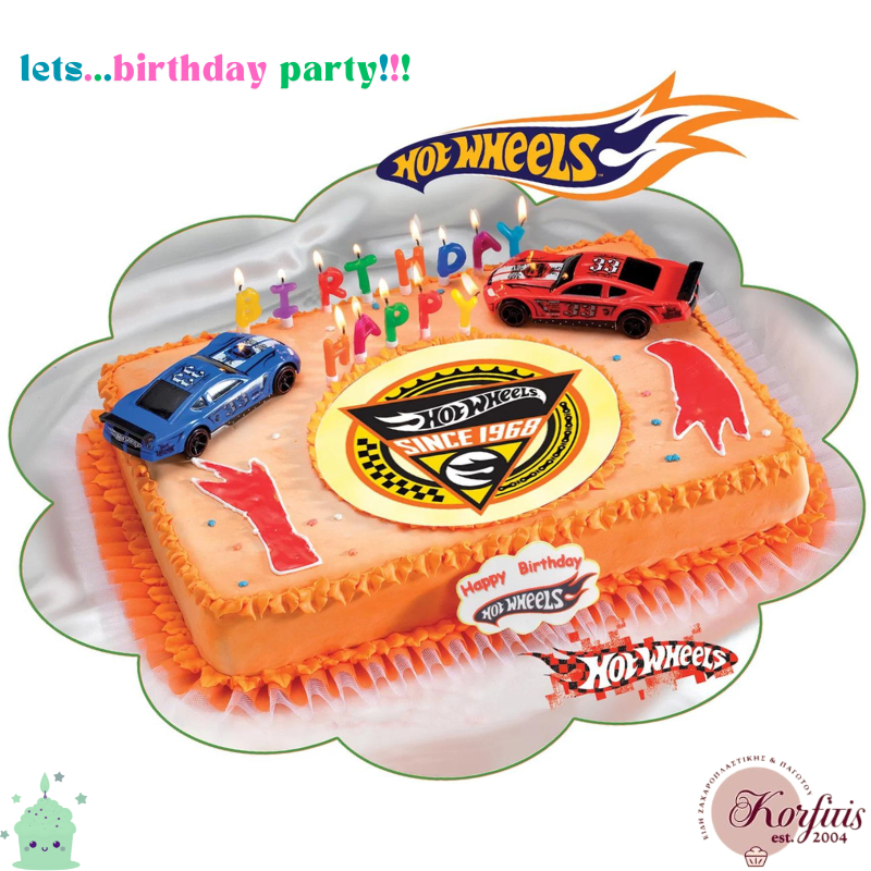 Σχέδιο τούρτας hot wheels σετ 20cm Σχέδιο τούρτας hot wheels σετ 20cm