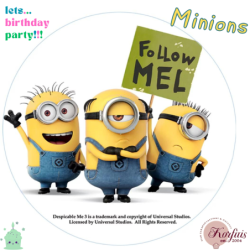 Σχέδιο τούρτας Minions follow Μel 20cm