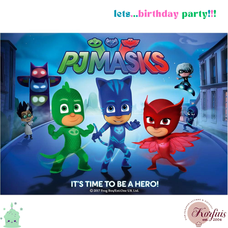 Σχέδιο τούρτας Pj masks 20x30cm