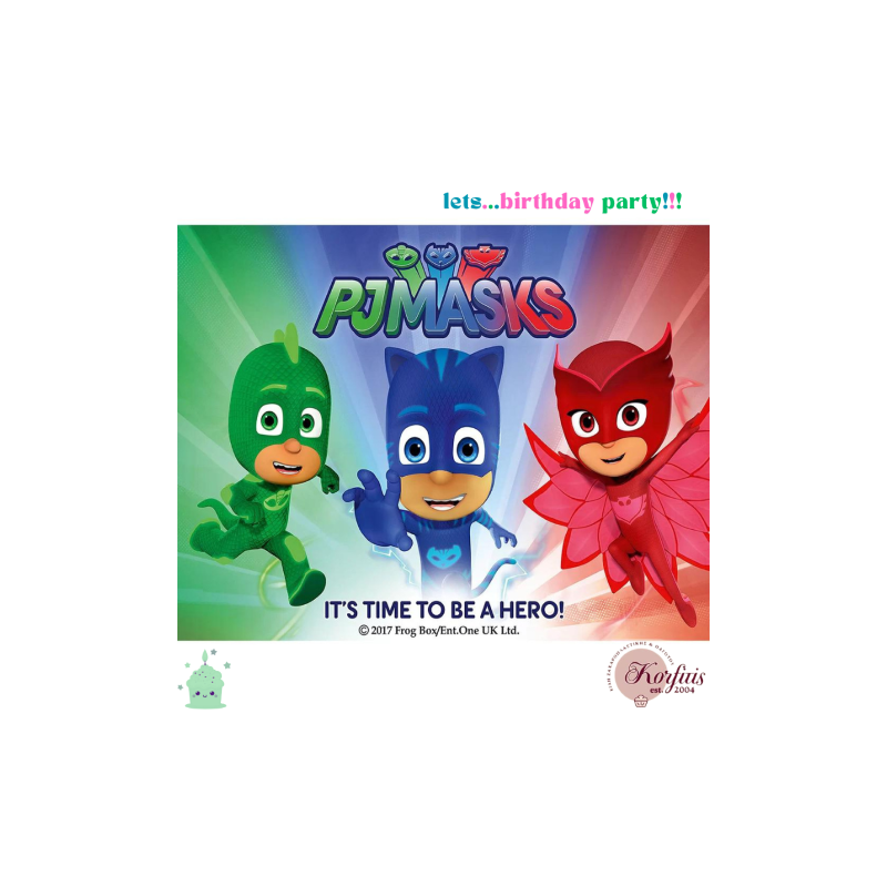 Σχέδιο τούρτας Pj masks 20x30cm