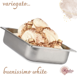 Ρίπλα λευκή πραλίνα με γκοφρέτα variegato buenissimo white