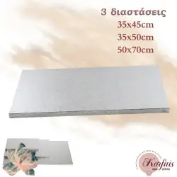 Δίσκος χάρτινος παραλληλόγραμμος ασημί