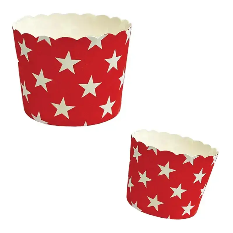 Φόρμα χάρτινη ατομική κόκκινη με αστέρια 6x5x4,7cm
