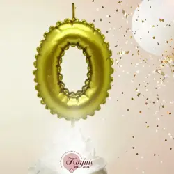 Κερί αριθμός μπαλόνι χρυσό