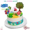 Σχέδιο τούρτας Peppa pig στο λιβάδι σετ 20cm