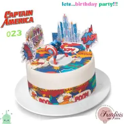 Σχέδιο τούρτας Captain America σετ 20cm