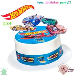 Σχέδιο τούρτας Hot wheels made to race σετ 20cm