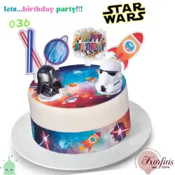 Σχέδιο τούρτας Star wars διάστημα σετ 20cm