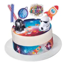 Σχέδιο τούρτας Star wars διάστημα σετ 20cm