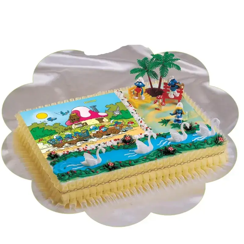 Σχέδιο τούρτας Στρουμφάκια στη λίμνη σετ 20x30cm