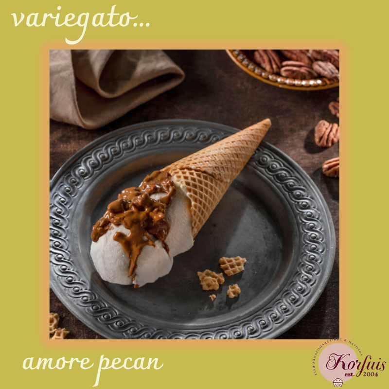 Ρίπλα καραμέλας με γκοφρέτα & καρύδια variegato amore pecan