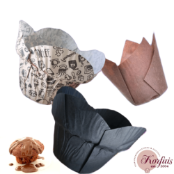 Φόρμα χάρτινη για cupcake tulip/round